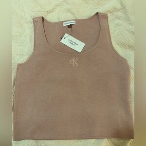 Calvin Klein Jeans ribbed slim-fit tank top pink L